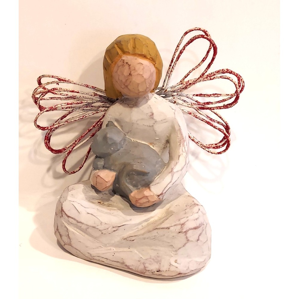 Willow Tree "Angel of Kindness" Figure by Susan Lordi 2000 DEMDACO – Cat & Angel